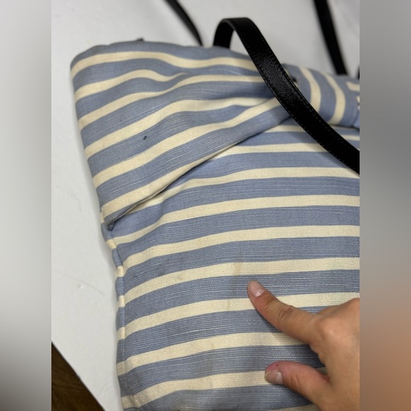 Kate Spade On Purpose Sailing Stripe Canvas Bow Tote - Picture 5 of 13